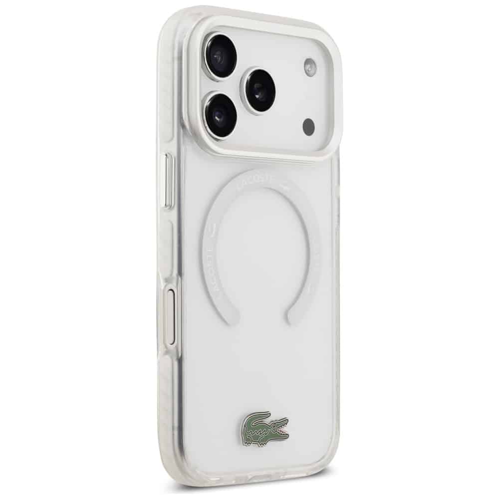 Θήκη Lacoste MagSafe με αντικραδασμική προστασία, διάφανη και γυαλιστερή επίστρωση για iPhone 17 Pro, λευκή - Image 4