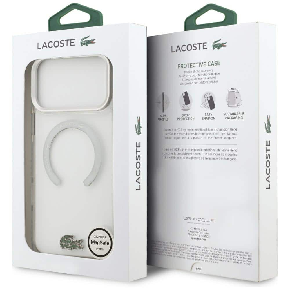 Lacoste Shockproof Διαφανής Παγάκι MagSafe - θήκη για Apple iPhone 17 Pro Max - Λευκό - Image 8