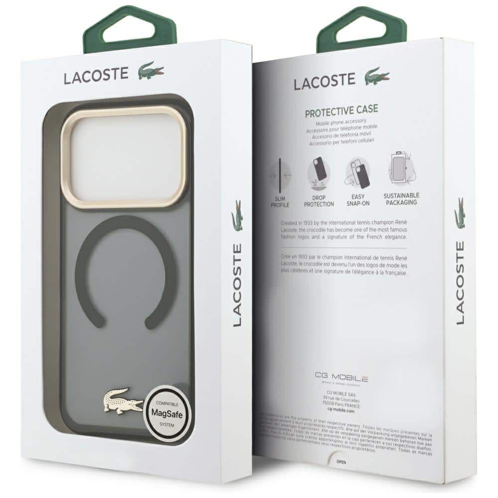 Lacoste Shockproof Διαφανής Ματ Χρυσό Λογότυπο MagSafe - θήκη για Apple iPhone 17 Pro - Μαύρο - Image 8