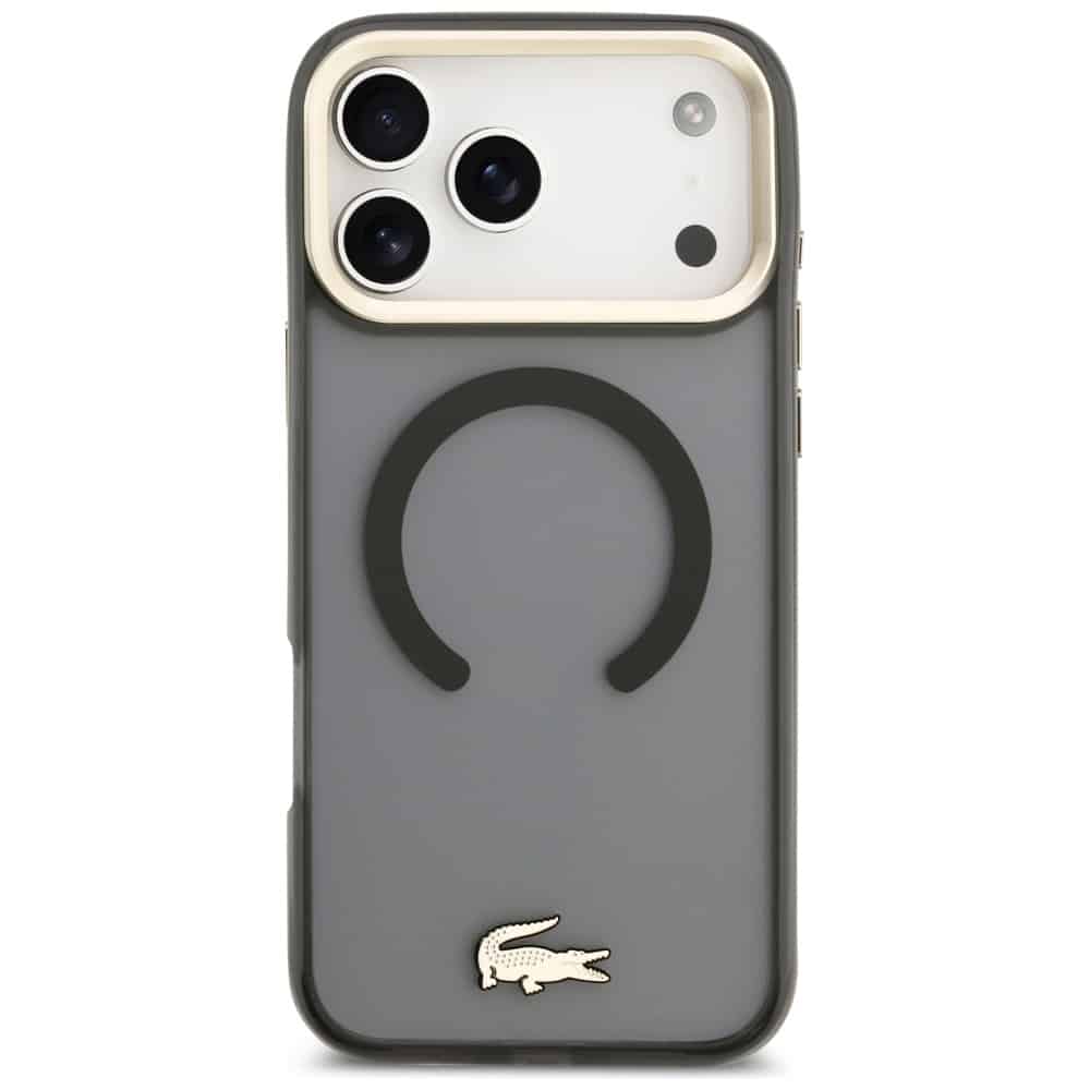 Lacoste Shockproof Διαφανής Ματ Χρυσό Λογότυπο MagSafe - θήκη για Apple iPhone 17 Pro Max - Μαύρο - Image 3