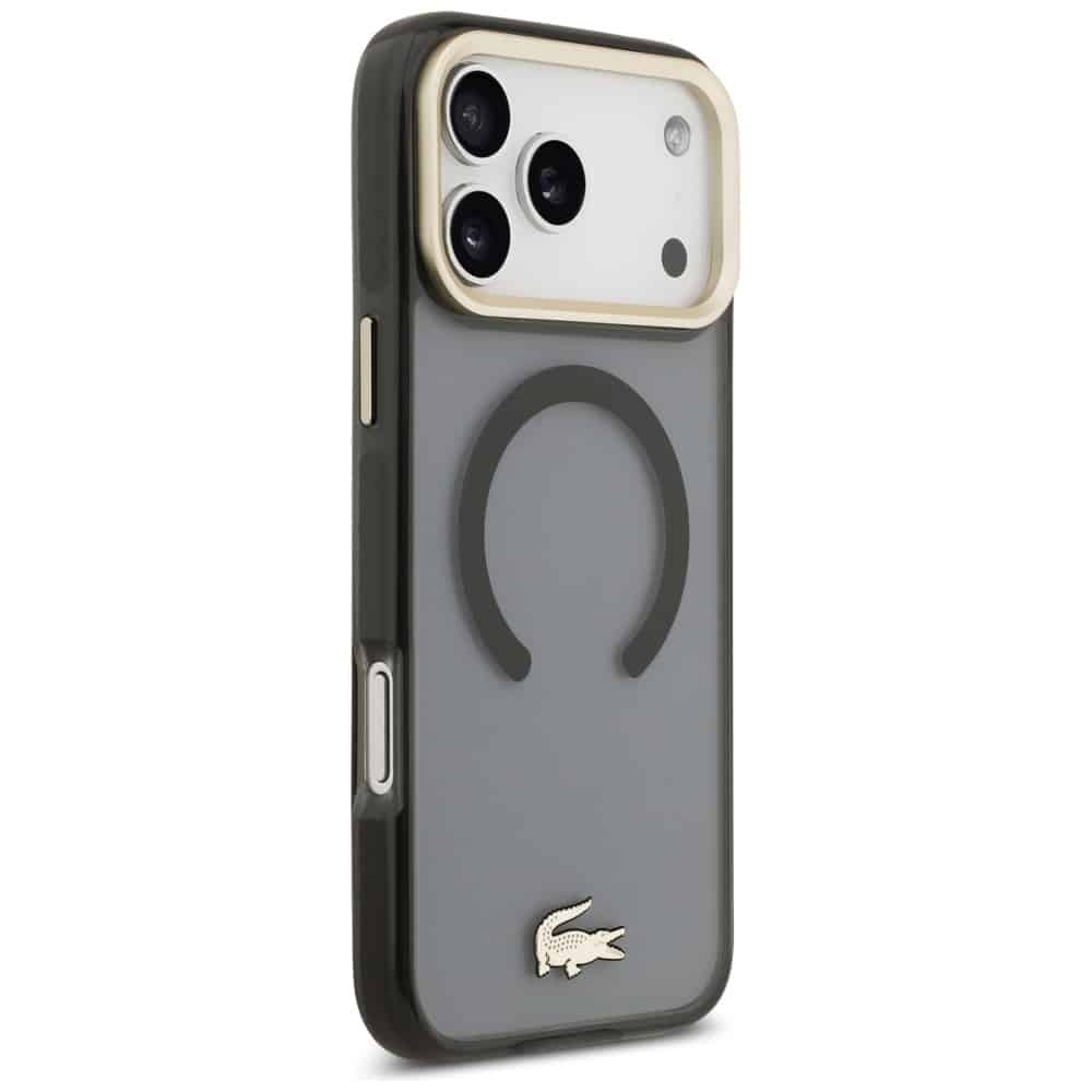 Lacoste Shockproof Διαφανής Ματ Χρυσό Λογότυπο MagSafe - θήκη για Apple iPhone 17 Pro Max - Μαύρο - Image 4