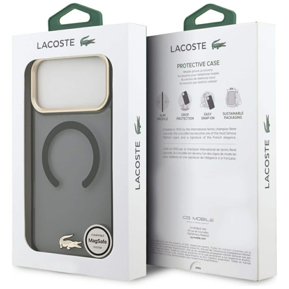 Lacoste Shockproof Διαφανής Ματ Χρυσό Λογότυπο MagSafe - θήκη για Apple iPhone 17 Pro Max - Μαύρο - Image 8