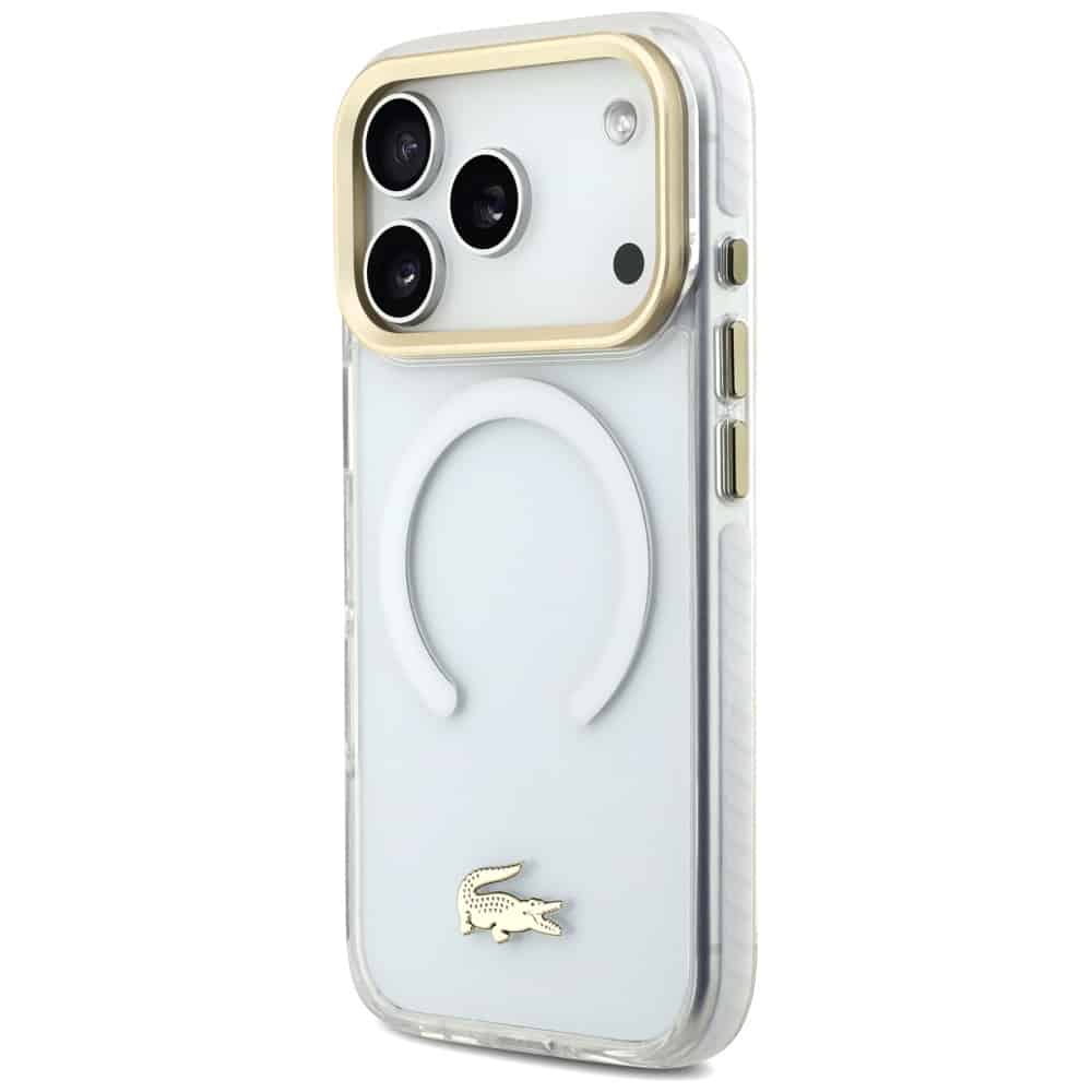 Lacoste Shockproof Διαφανής Ματ Χρυσό Λογότυπο MagSafe - θήκη για Apple iPhone 17 Pro - Λευκό - Image 2