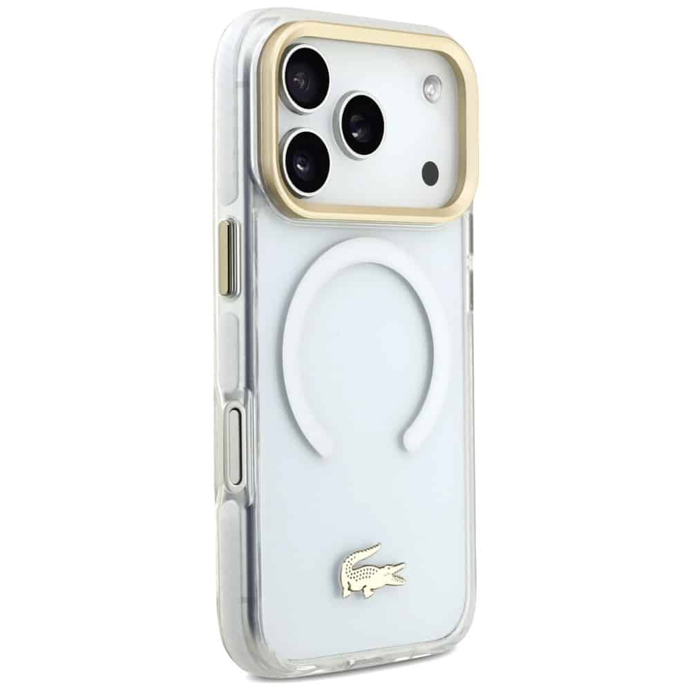 Lacoste Shockproof Διαφανής Ματ Χρυσό Λογότυπο MagSafe - θήκη για Apple iPhone 17 Pro - Λευκό - Image 4