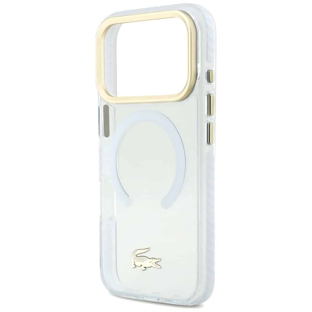 Lacoste Shockproof Διαφανής Ματ Χρυσό Λογότυπο MagSafe - θήκη για Apple iPhone 17 Pro - Λευκό - Image 6