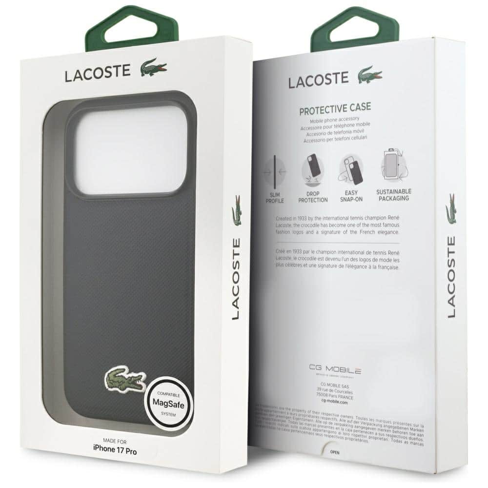 Lacoste Iconic Petit Pique Woven Logo MagSafe - θήκη για Apple iPhone 17 Pro - Μπλε - Image 8