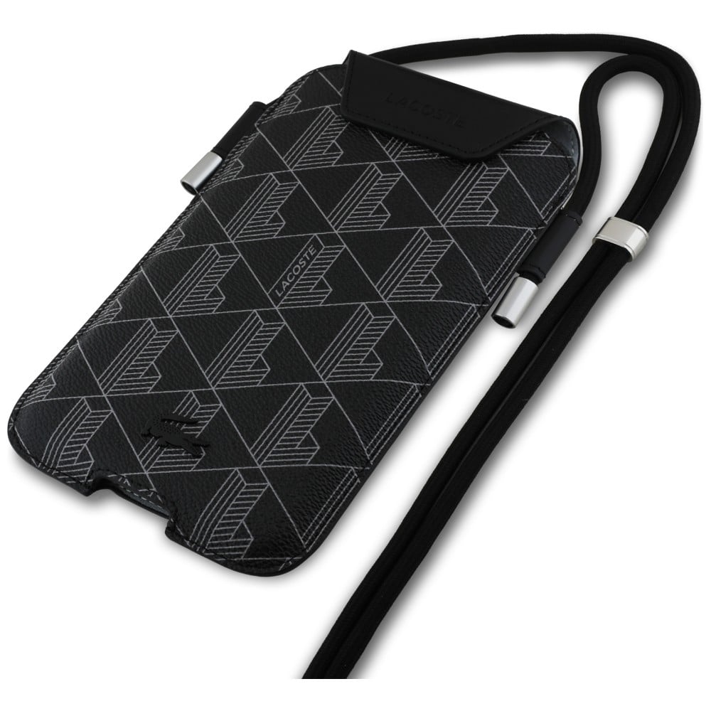 Τσάντα Lacoste Universal Sleeve Crossbody PVC Mono XL μαύρη - Image 3