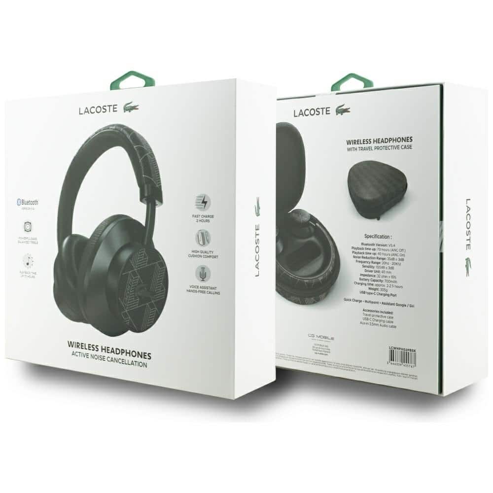 Ακουστικά Bluetooth Lacoste The Blend ANC, μαύρα - Image 7