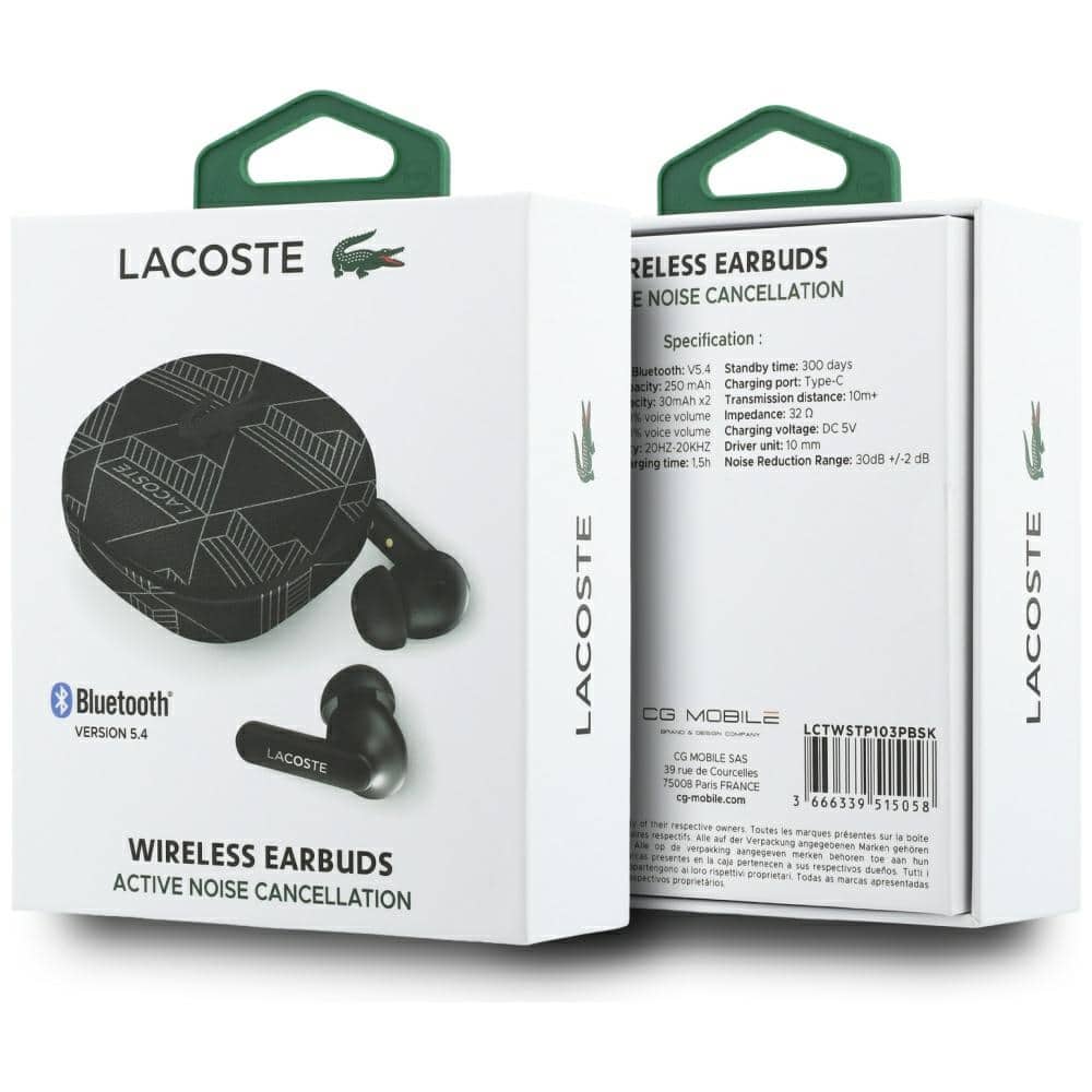 Ακουστικά TWS Lacoste Monogram The Blend Bluetooth ENC ANC μαύρο - Image 6