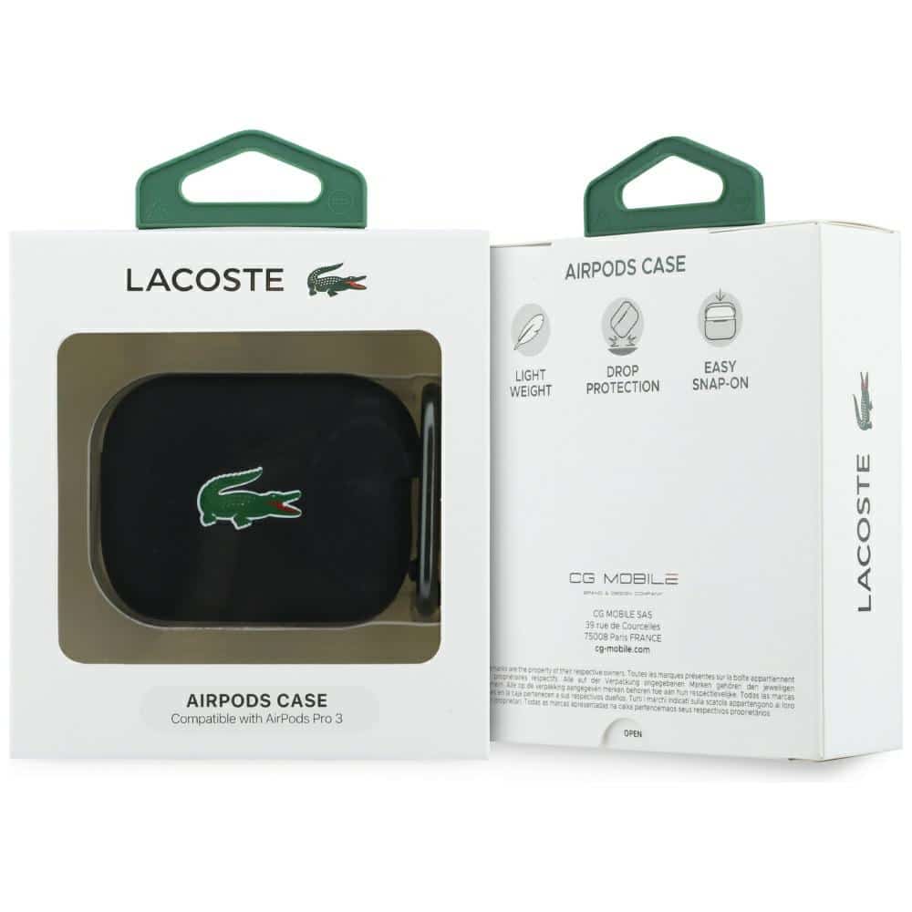 Θήκη Lacoste Σιλικόνης με Λογότυπο Croc για AirPods Pro 3 μαύρη - Image 4