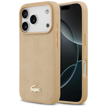 Lacoste Nomogram Χρυσό Λογότυπο MagSafe - θήκη για Apple iPhone 17 Pro - Μπεζ