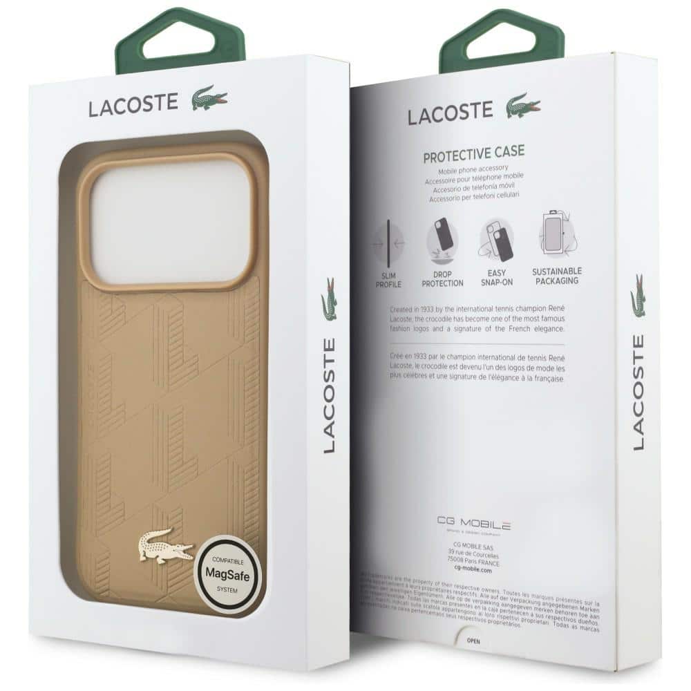 Lacoste Nomogram Χρυσό Λογότυπο MagSafe - θήκη για Apple iPhone 17 Pro - Μπεζ - Image 8