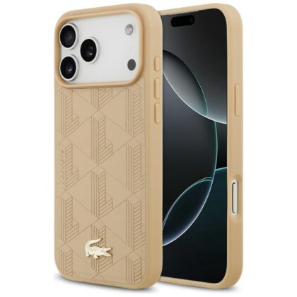 Lacoste Nomogram Χρυσό Λογότυπο MagSafe - θήκη για Apple iPhone 17 Pro Max - Μπεζ