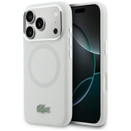 Lacoste Σιλικόνη με Μεταλλικό Λογότυπο MagSafe - θήκη για Apple iPhone 17 Pro - Γκρι
