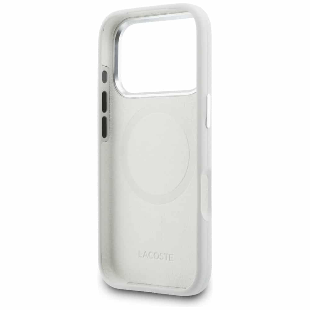 Θήκη MagSafe Lacoste HC με μεταλλικό λογότυπο σιλικόνης για iPhone 17 Pro Max γκρι - Image 7