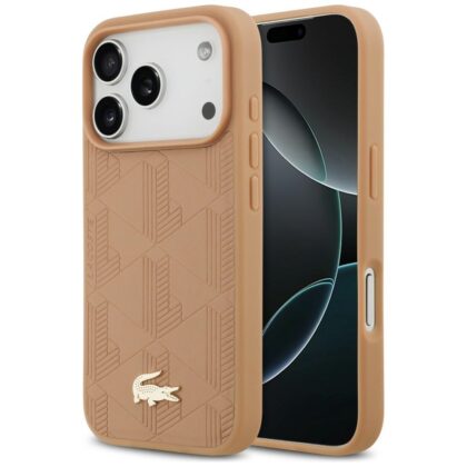 Lacoste Nomograme Gold Logo MagSafe - θήκη για Apple iPhone 17 Pro - Ροζ