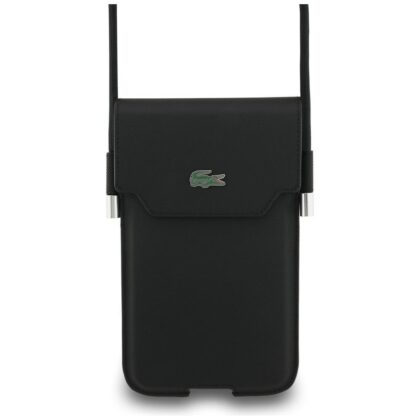 Τσάντα Lacoste Universal Sleeve Crossbody Petit Pique Μεταλλικό Λογότυπο XL μαύρη
