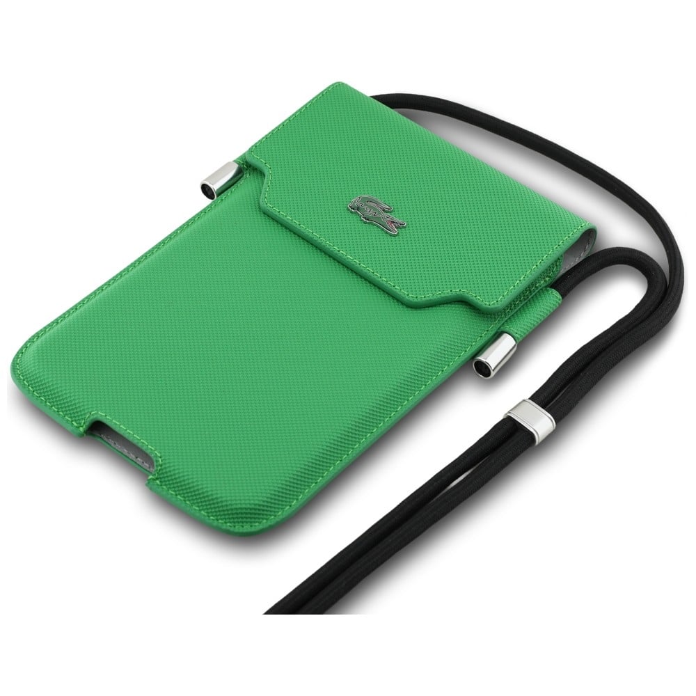 Τσάντα Lacoste Universal Sleeve Crossbody Petit Pique Μεταλλικό Λογότυπο XL πράσινο - Image 3