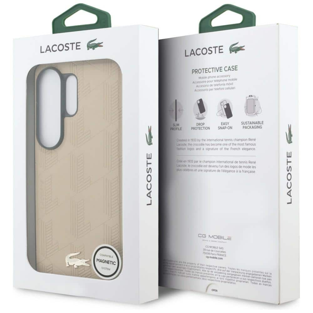 Θήκη Lacoste Nomogram Gold Logo MagSafe για Samsung Galaxy S26 Ultra μπεζ - Image 8