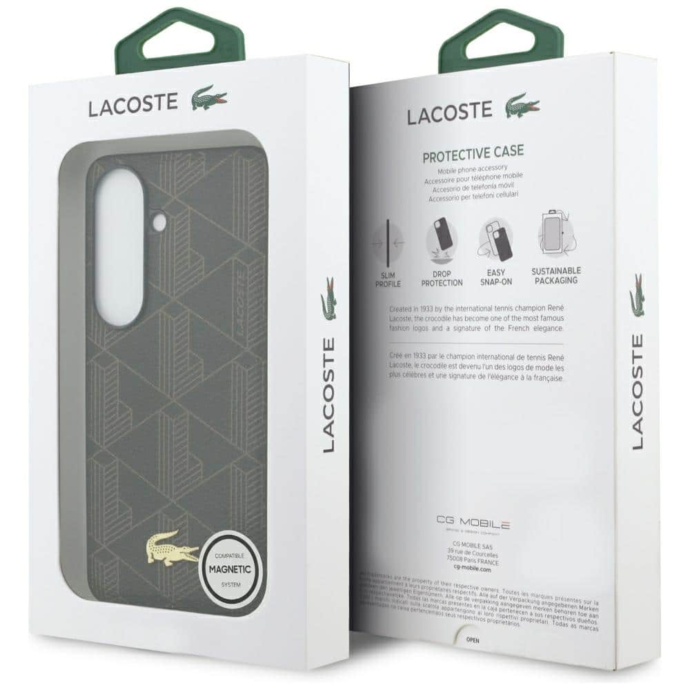 Θήκη Lacoste PVC Monogram The Blend MagSafe για Samsung Galaxy S26 Plus καφέ - Image 8