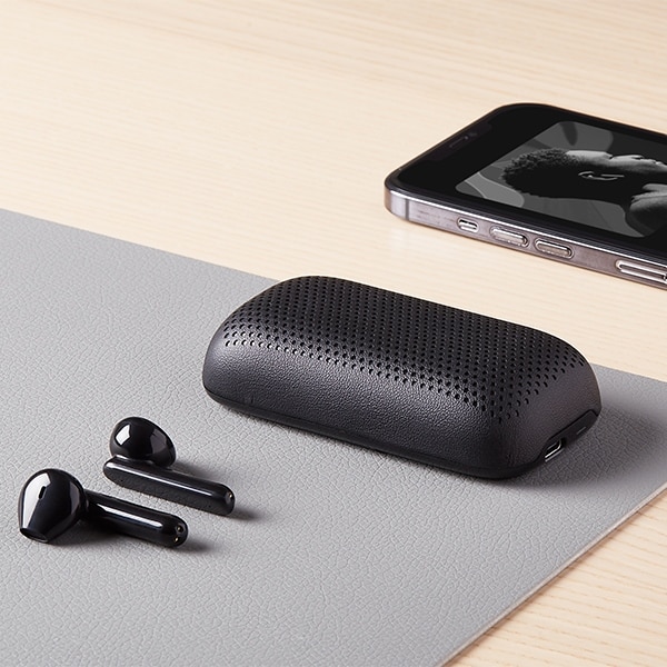 Ασύρματα ακουστικά Lexon Speakerbuds με ηχείο Bluetooth, μαύρο LA127N - Image 15