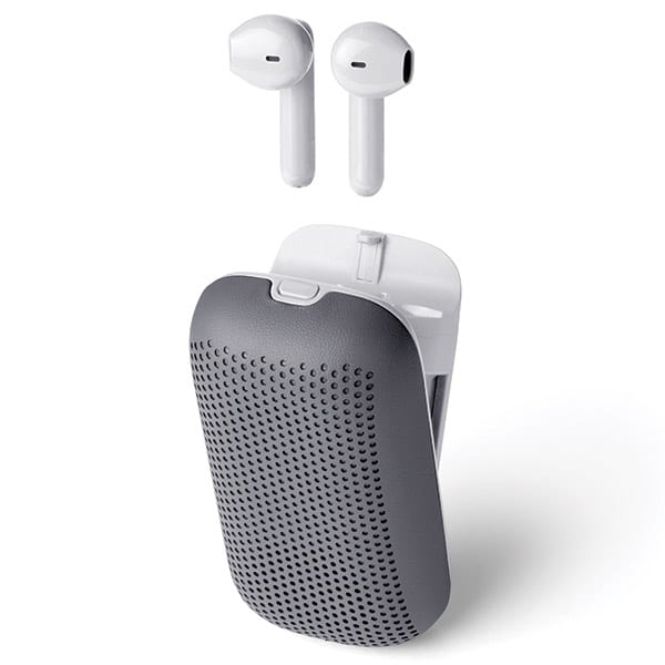Ασύρματα ακουστικά Lexon Speakerbuds με ηχείο Bluetooth γκρι LA127G - Image 4