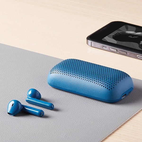 Ασύρματα ακουστικά Lexon Speakerbuds με ηχείο Bluetooth μπλε LA127B - Image 13