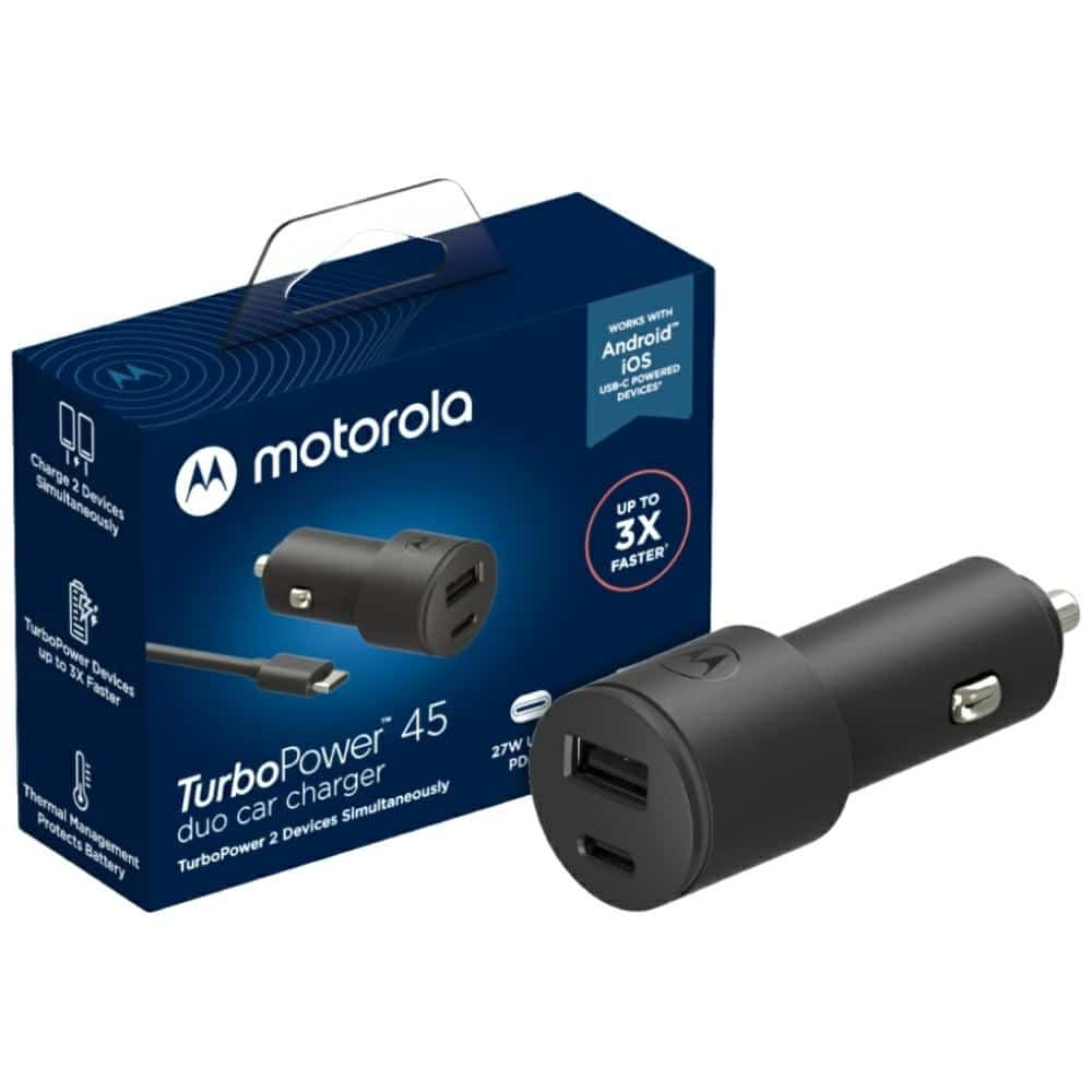 Φορτιστής αυτοκινήτου Motorola TurboPower 45W Dual USB-A/USB-C με καλώδιο USB-C 1m μαύρο - Image 16
