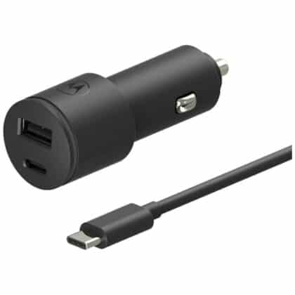 Φορτιστής αυτοκινήτου Motorola TurboPower 45W Dual USB-A/USB-C με καλώδιο USB-C 1m μαύρο