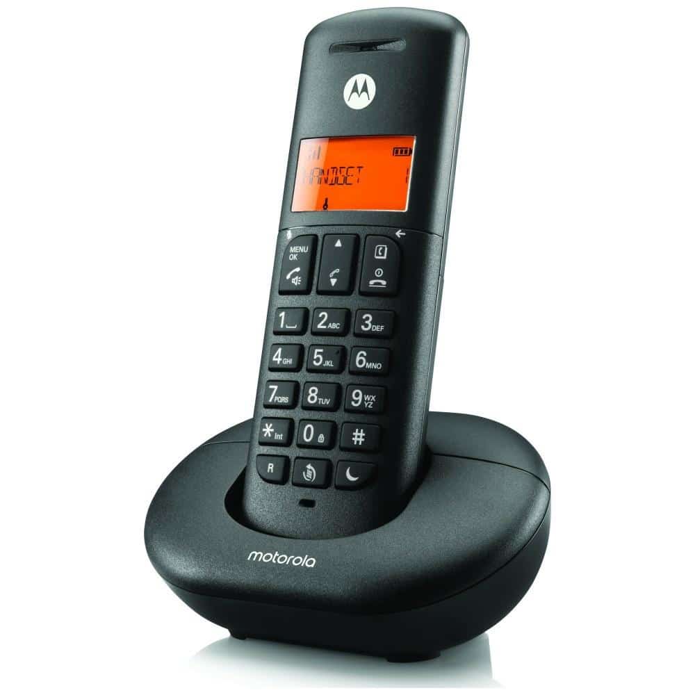 Ασύρματο τηλέφωνο σταθερής γραμμής Motorola E201 μαύρο - Image 2