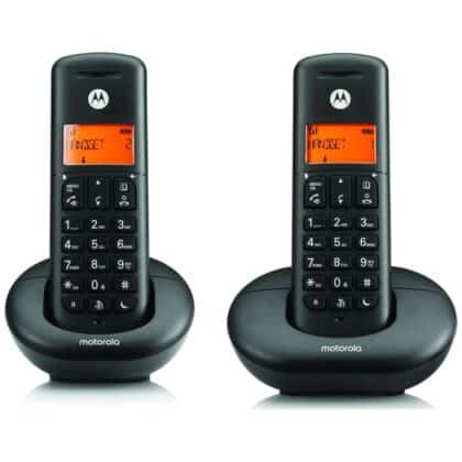 Σετ ασύρματων σταθερών τηλεφώνων Motorola E202 2 τεμ. μαύρο
