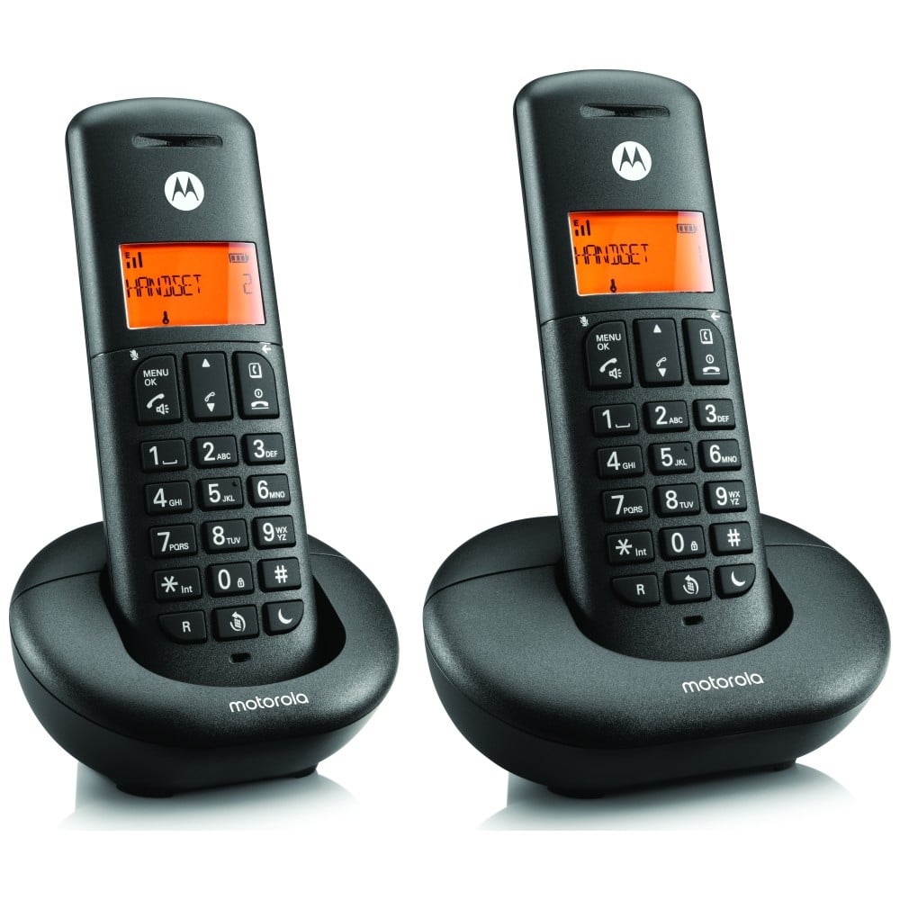 Σετ ασύρματων σταθερών τηλεφώνων Motorola E202 2 τεμ. μαύρο - Image 3