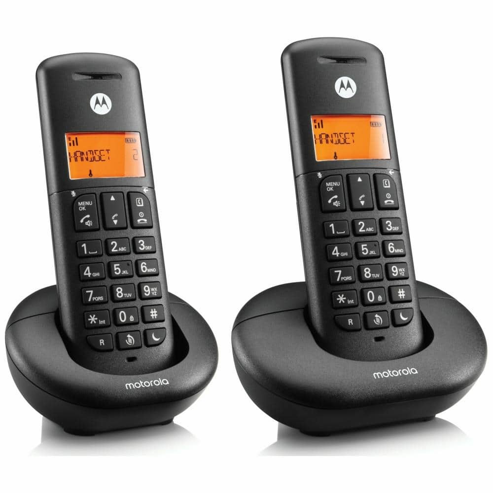 Σετ ασύρματων σταθερών τηλεφώνων Motorola E202 2 τεμ. μαύρο - Image 4