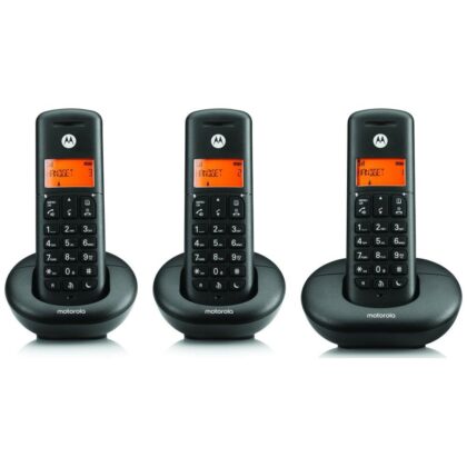 Σετ ασύρματων τηλεφώνων Motorola E203, 3 τεμ., μαύρο