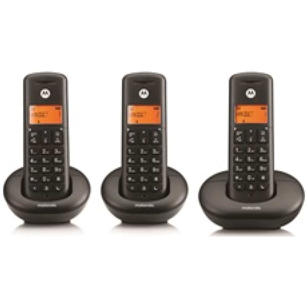 Σετ ασύρματων τηλεφώνων Motorola E203, 3 τεμ., μαύρο - Image 2