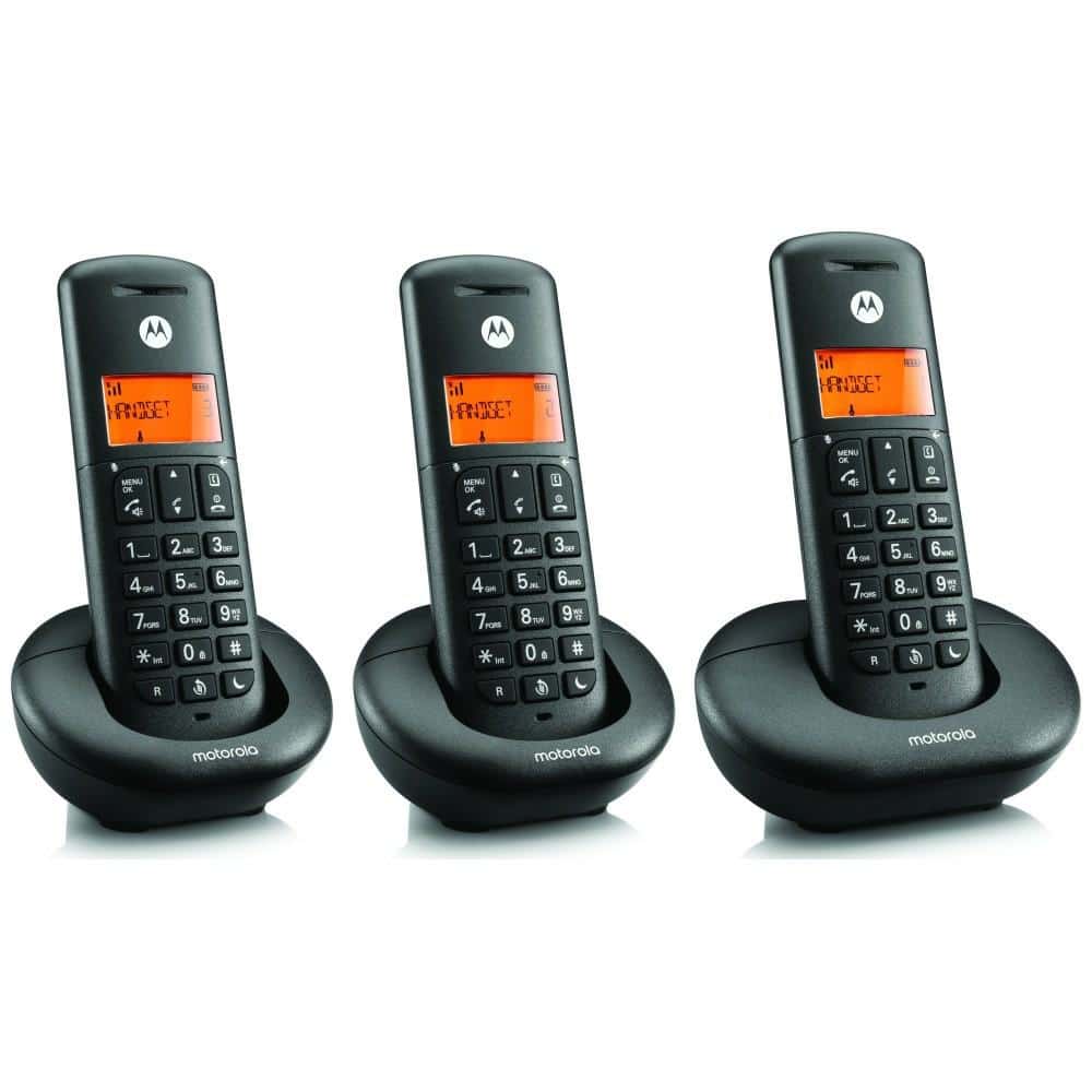 Σετ ασύρματων τηλεφώνων Motorola E203, 3 τεμ., μαύρο - Image 4