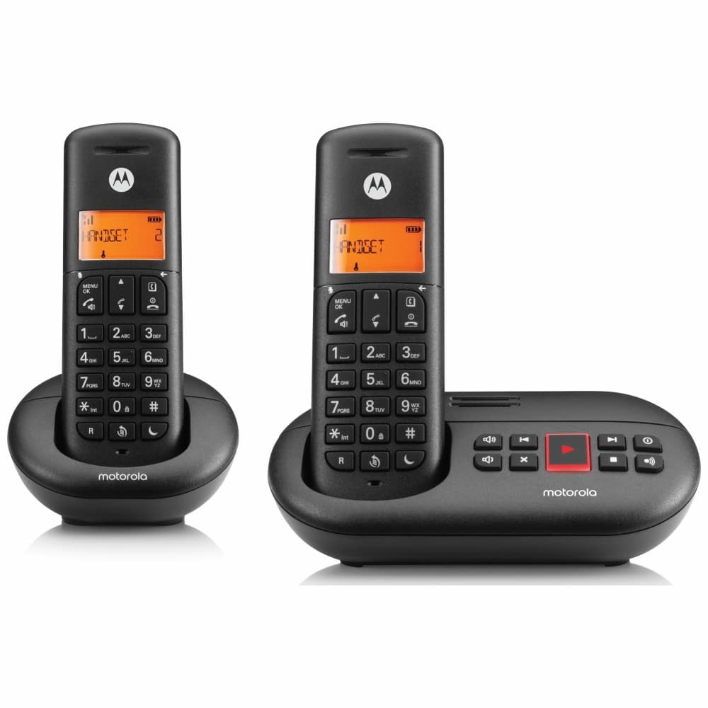 Σετ ασύρματων σταθερών τηλεφώνων Motorola E212 2 τεμ. μαύρο - Image 2