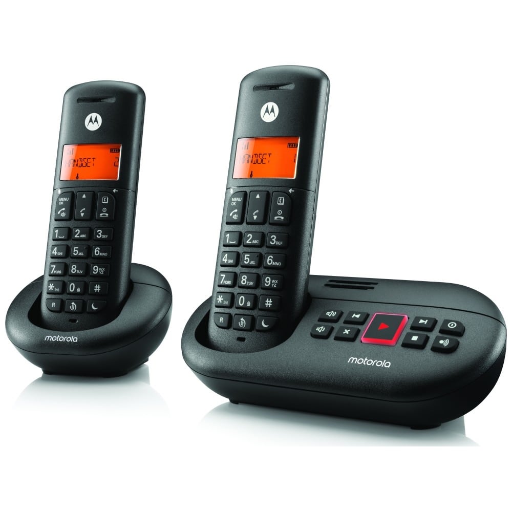 Σετ ασύρματων σταθερών τηλεφώνων Motorola E212 2 τεμ. μαύρο - Image 3