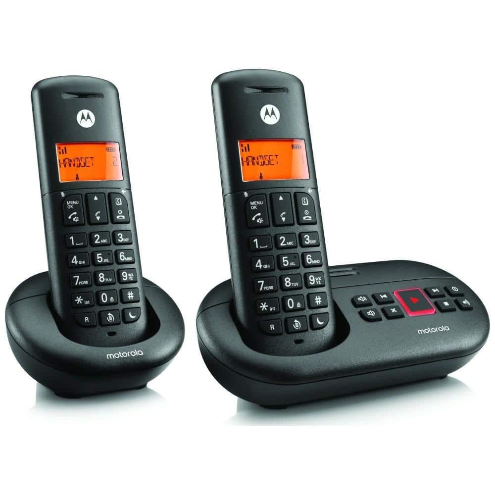 Σετ ασύρματων σταθερών τηλεφώνων Motorola E212 2 τεμ. μαύρο - Image 4