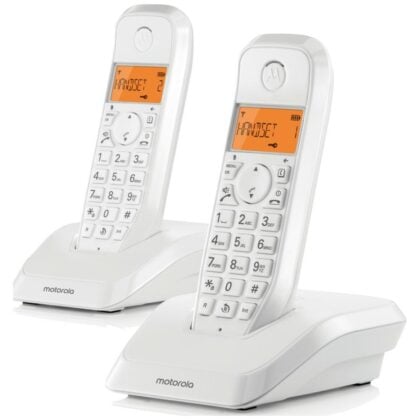 Σετ ασύρματων σταθερών τηλεφώνων Motorola S1202 2 τεμ. λευκά