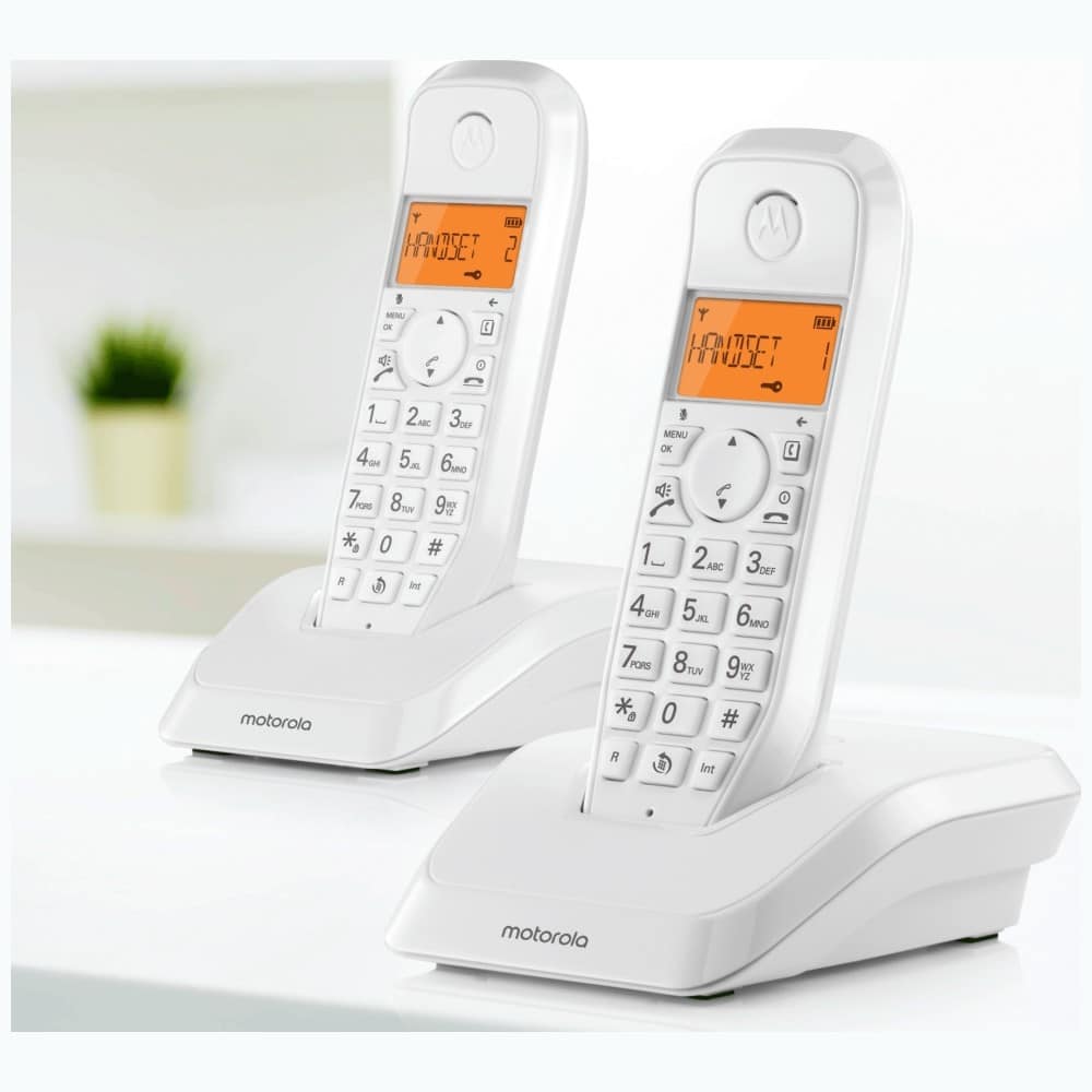 Σετ ασύρματων σταθερών τηλεφώνων Motorola S1202 2 τεμ. λευκά - Image 4