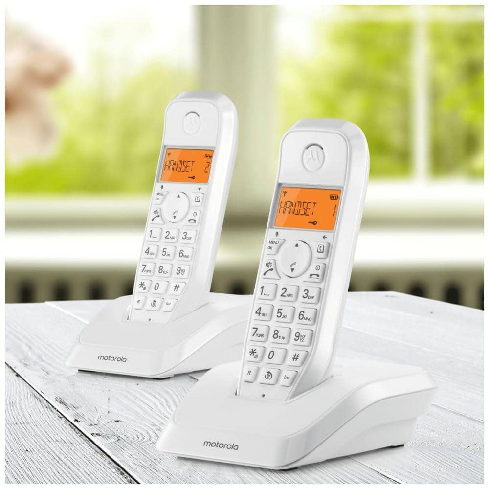 Σετ ασύρματων σταθερών τηλεφώνων Motorola S1202 2 τεμ. λευκά - Image 5
