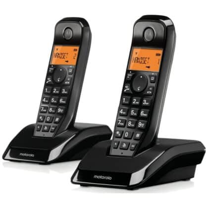 Σετ ασύρματων τηλεφώνων Motorola S1202, 2 τεμ., μαύρο