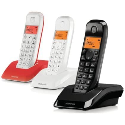 Σετ ασύρματων τηλεφώνων Motorola S1203 3 τεμ. μαύρο, άσπρο, κόκκινο