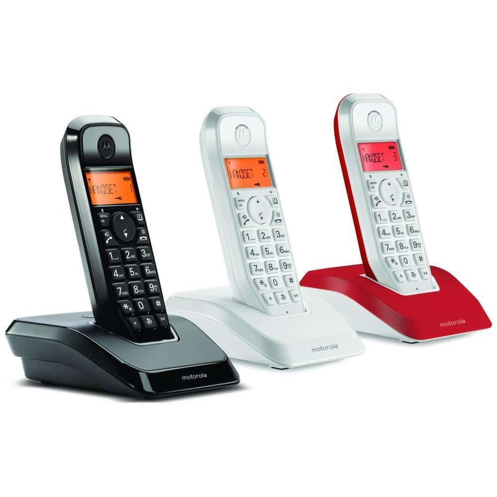 Σετ ασύρματων τηλεφώνων Motorola S1203 3 τεμ. μαύρο, άσπρο, κόκκινο - Image 2