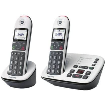 Ασύρματα τηλέφωνα Motorola CD5012 λευκά, σετ 2 τεμαχίων