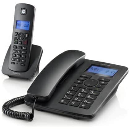 Σετ ασύρματων σταθερών τηλεφώνων Motorola C4201, μαύρο, 2 τεμάχια