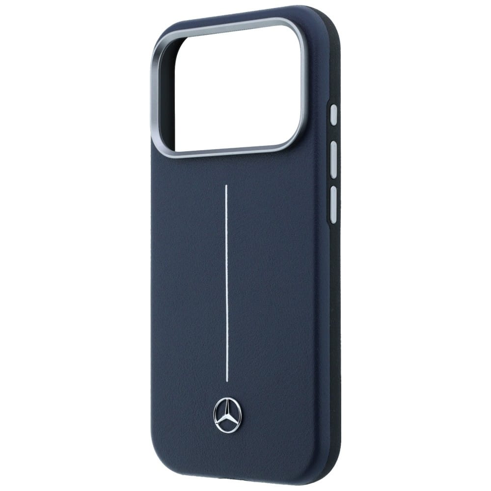 Θήκη Mercedes Δερμάτινη Ημι-Τυλιχτή Iconic Line MagSafe για iPhone 17 Pro Max μπλε σκούρο - Image 6