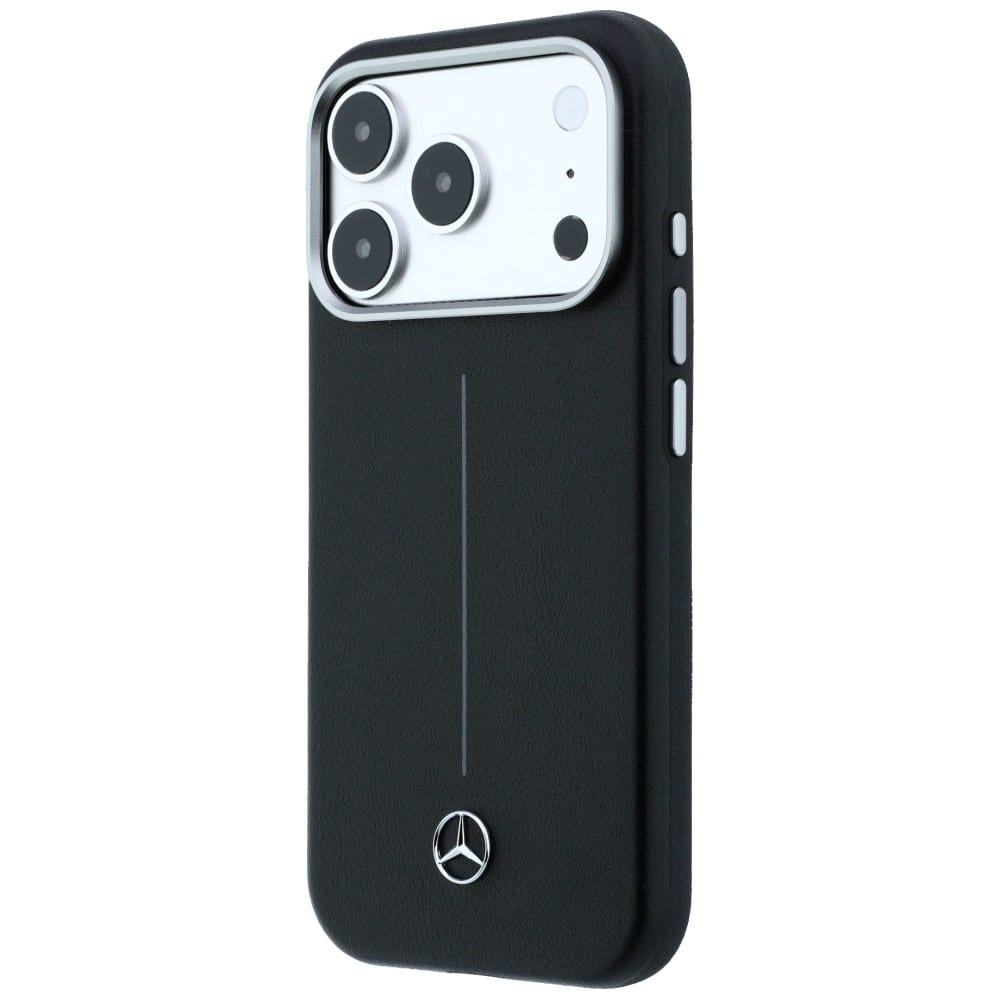Θήκη Mercedes Δερμάτινη Ημι-Τυλιχτή Iconic Line MagSafe για iPhone 17 Pro μαύρη - Image 2