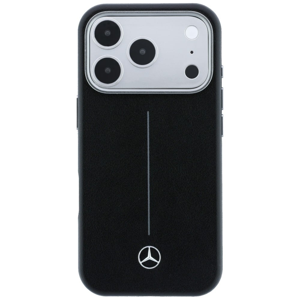 Θήκη Mercedes Δερμάτινη Ημι-Τυλιχτή Iconic Line MagSafe για iPhone 17 Pro μαύρη - Image 3